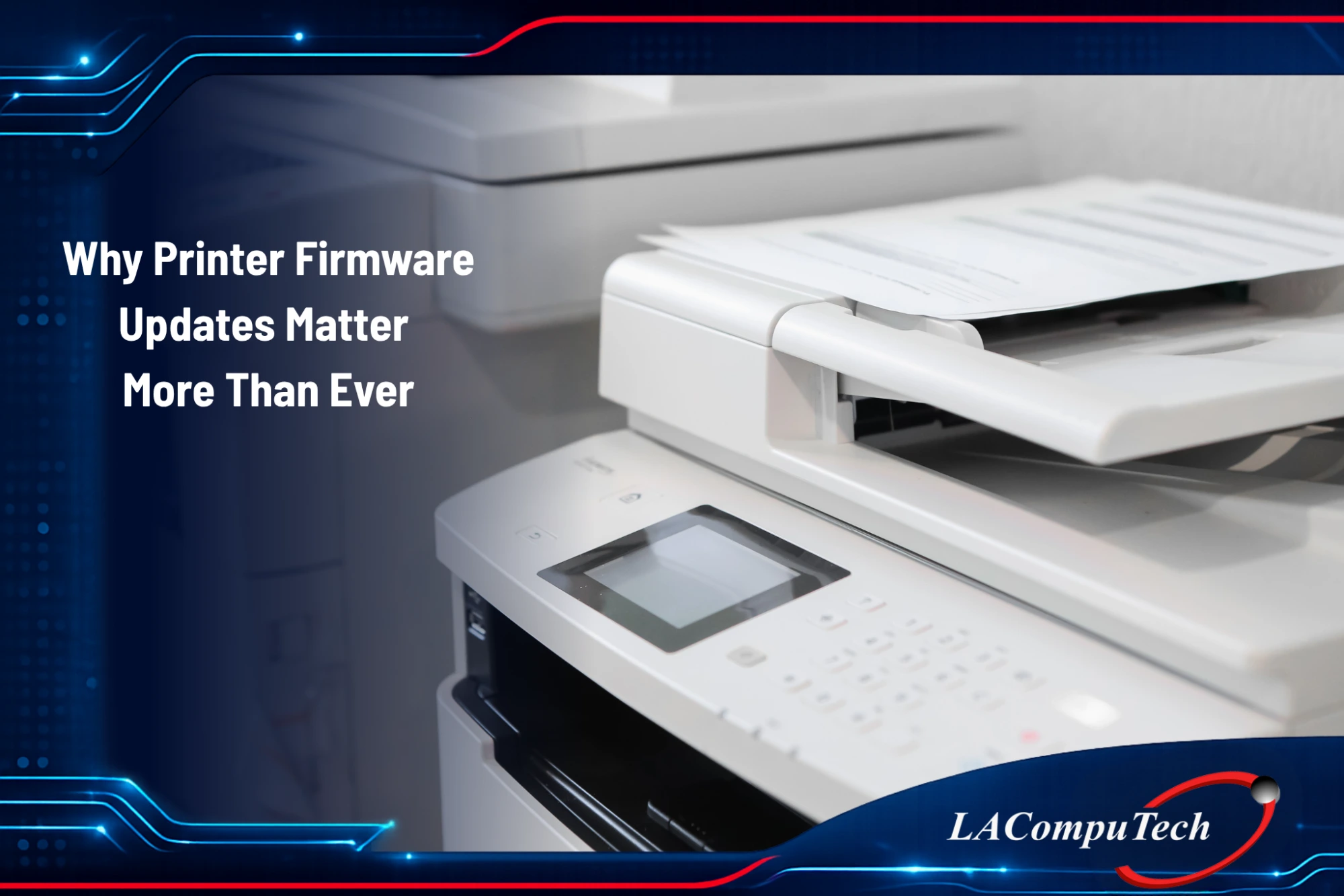 Printer firmware updates improving printer security and business network protection